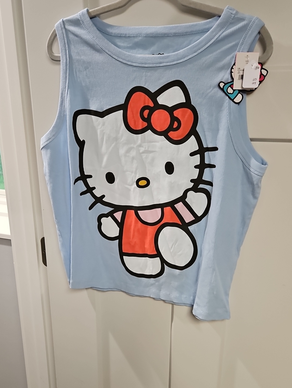 Hello Kitty Baby Blue Tank with Red Bow Graphic